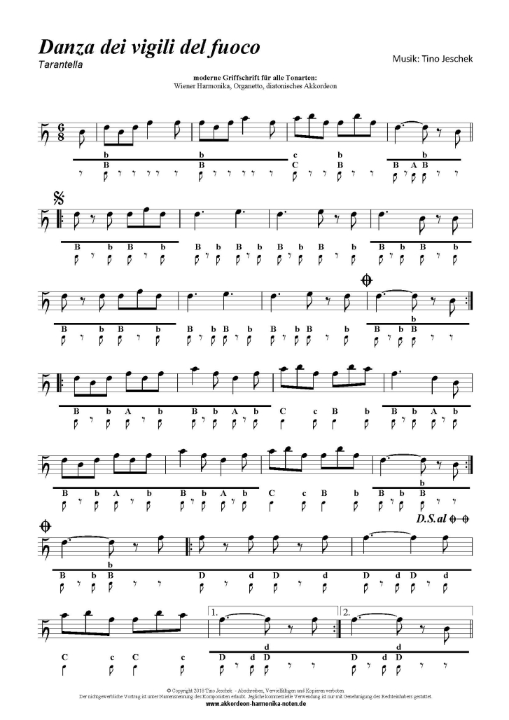 "Amor Pasión" diatonische Harmonika Griffschrift Noten | akkordeon-harmonika-noten.de