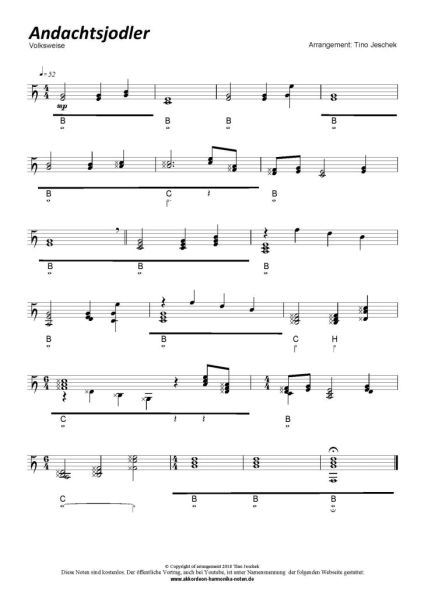 "Andachtsjodler" Steirische Harmonika Noten Tino Jeschek