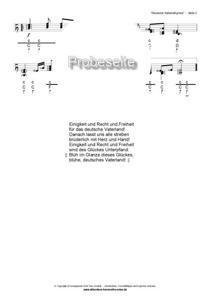 Deutsche Nationalhymne - Steirische Harmonika Griffschrift Noten ...